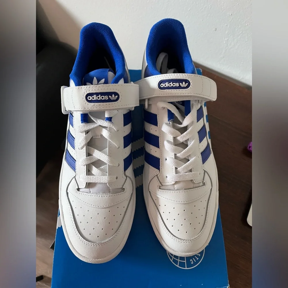 NWT Adidas Originals Men's Forum Low Shoes - White & Blue - FY7756_8